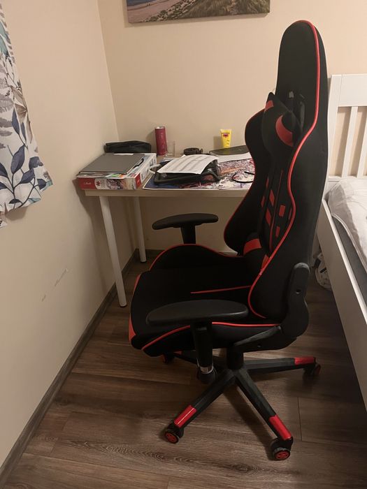 Стол Gaming Kring Gear, PU, Черен/Червен