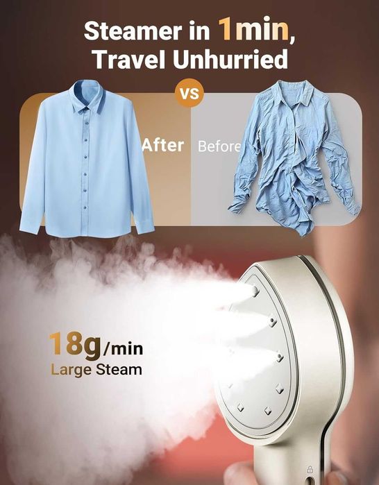 Ютия за дрехи с пара Jack & Rose, 3 в 1, двойно напрежение 110-240V