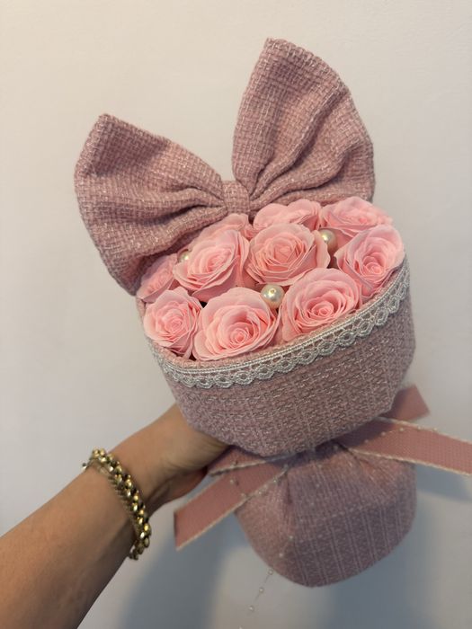 Букет от  рози с панделка