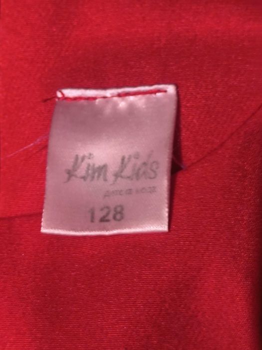 Детска червена рокля и черно болеро размер 128