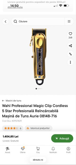 Masina de tuns magic clip gold