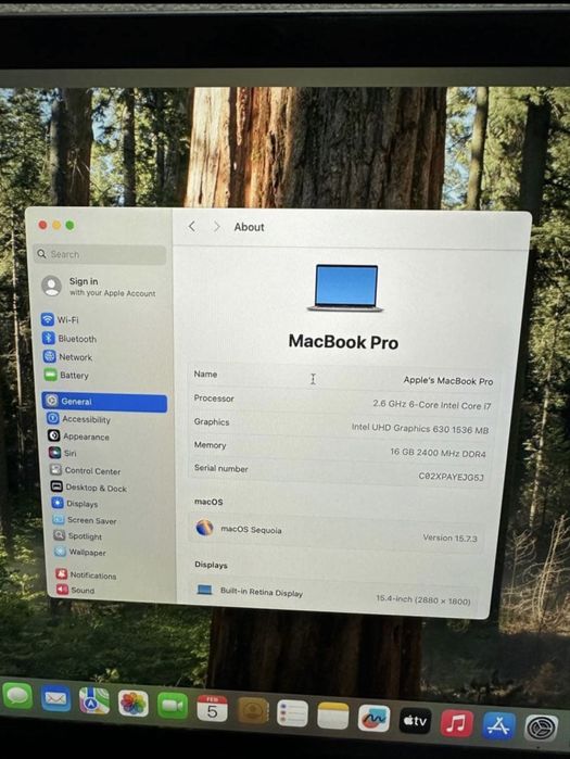 Macbook pro i7 15 inch 2018