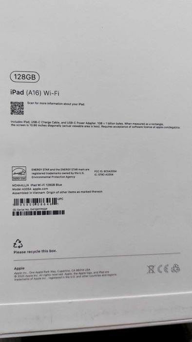 Планшет IPad A16 Wi-Fi