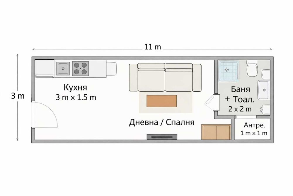 Продава се Едностаен апартамент в Варна, Левски - 36 кв.м за 963 €/кв.м - Снимка #2