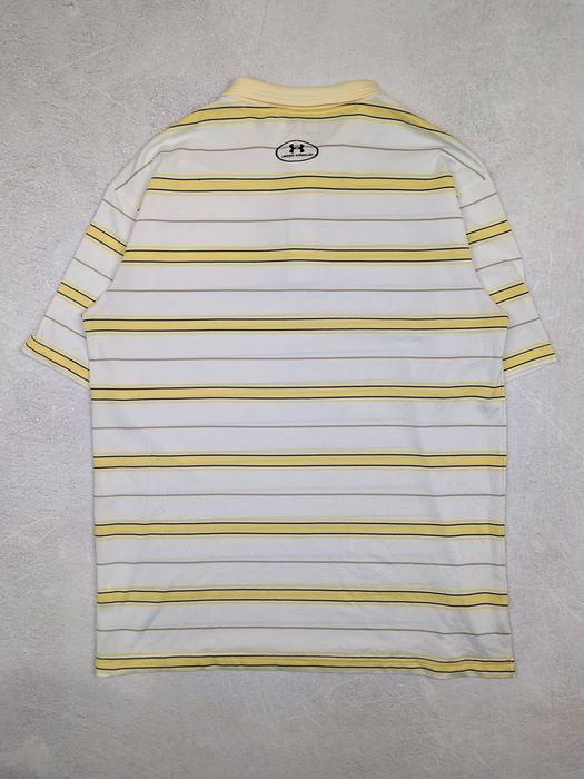 Tricou Polo Under Armour HeatGear în Dungi Galben/Alb - Mărimea L / XL