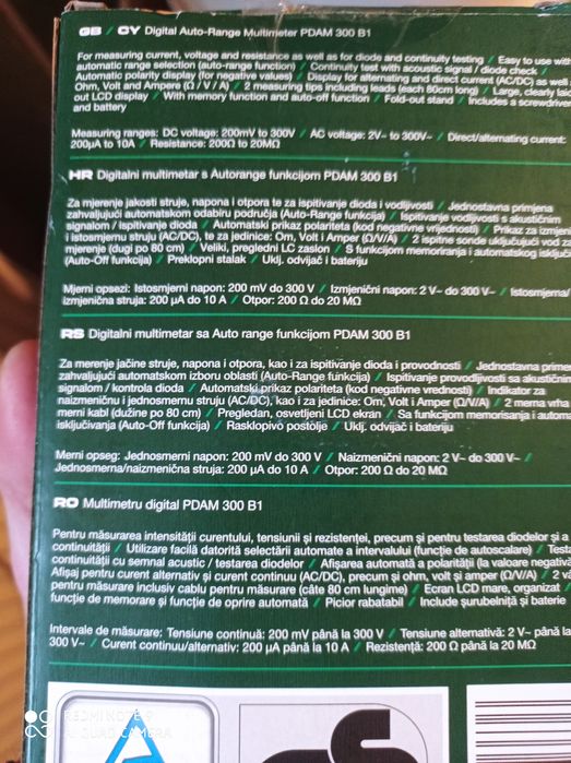 Oferta multimetru digital Parkside cu autoscalare  70 lei