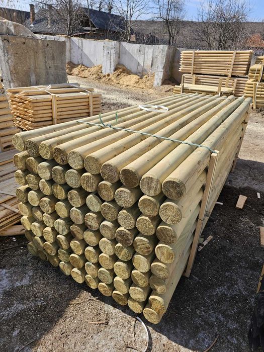 Tutori si Spalieri din Lemn Rotund impregnat pentru Vie si Agricultura