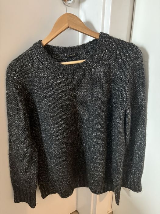 Pulover negru metalizat Massimo Dutti lana alpaca