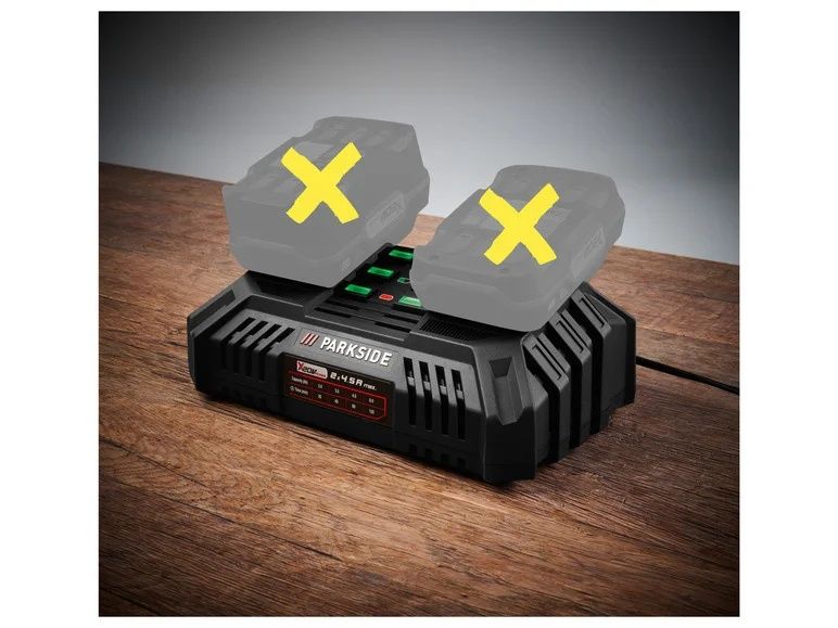 Двойно зарядно устройство за батерии PARKSIDE, ПАРКСАЙД 20 V