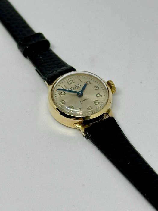Дамски механичен златен часовник MAJEX INCABLOC / 9к GOLD