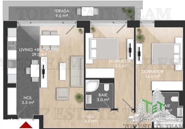 Ultima sansa  Apartament cu 3 camere de vanzare cu incalzire in pardos