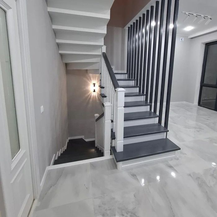 Обшивка лесниц из МДФ, Шпона а так же из натурального дерева