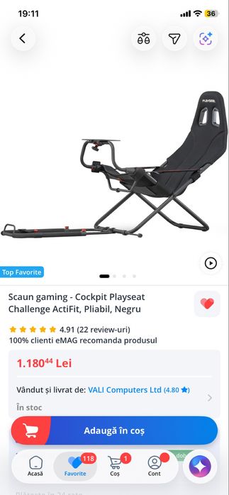 Scaun gaming condus plus volan si pedale