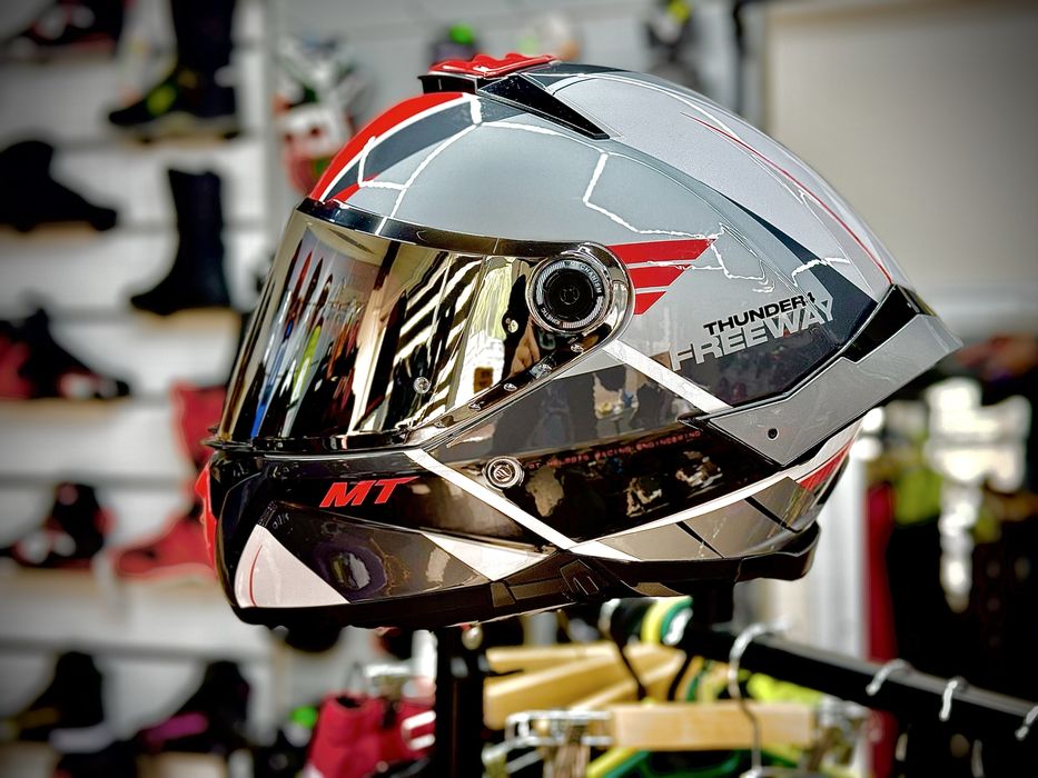 Casca Moto MT THUNDER 4 Freeway Grey/Red