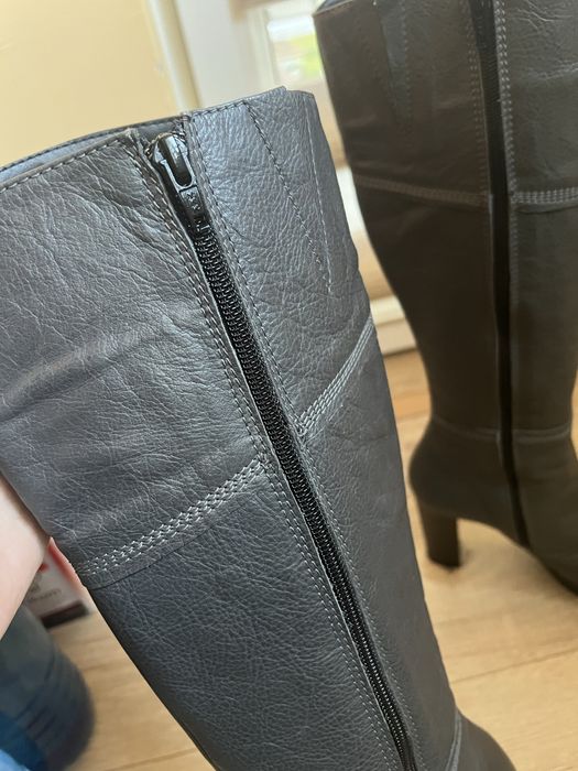 Ботуши на висок ток от естествена кожа, размер 38