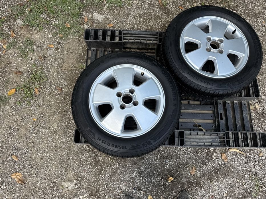 2бр.НОВИ Резервни гуми+АЛУМИНИЕВИ ДЖАНТИ 15" 4x100-Opel,Chevrolet,Fiat