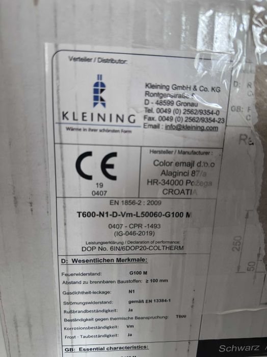 Burlan Perete dublu KLEINING FIREFIX  150 mm/ 250 mm