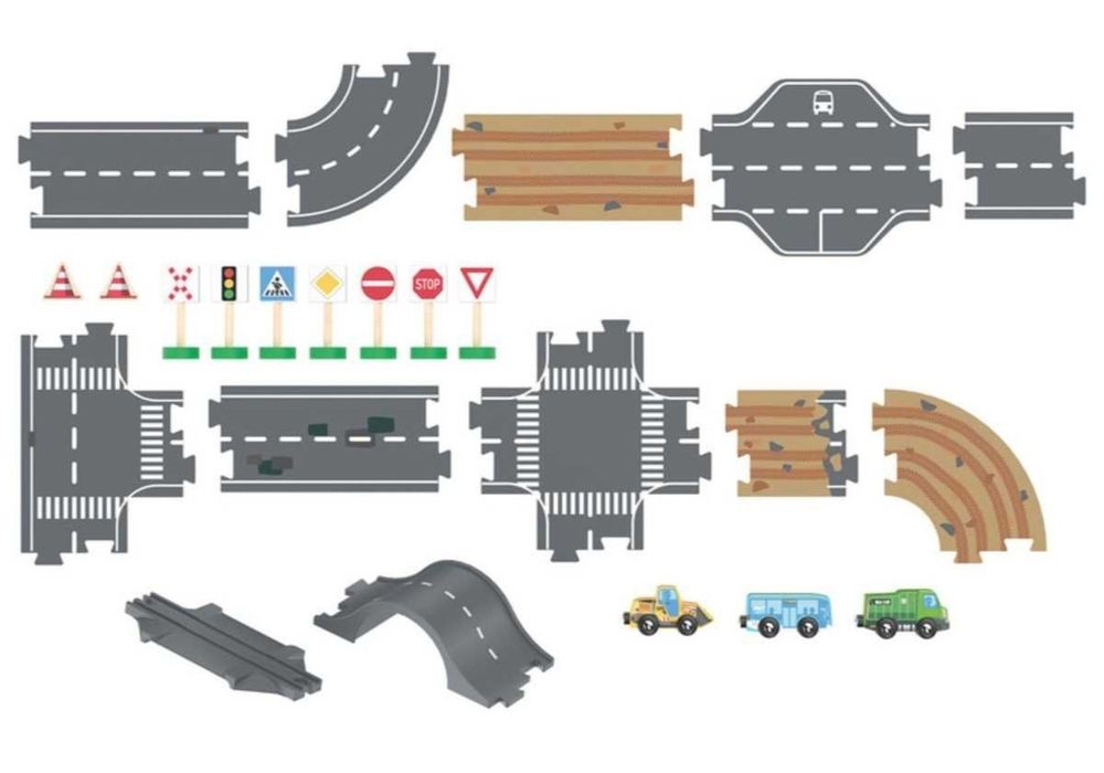 Дървена писта,Комплект улици строителна площадка