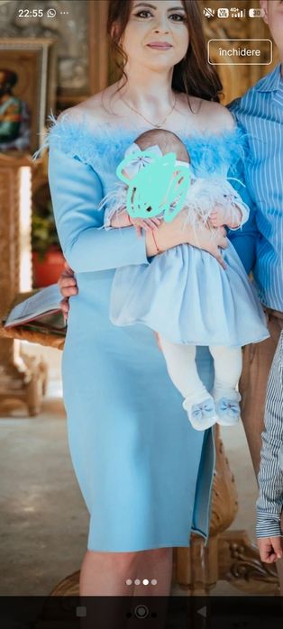 Rochie bleu ciel conică