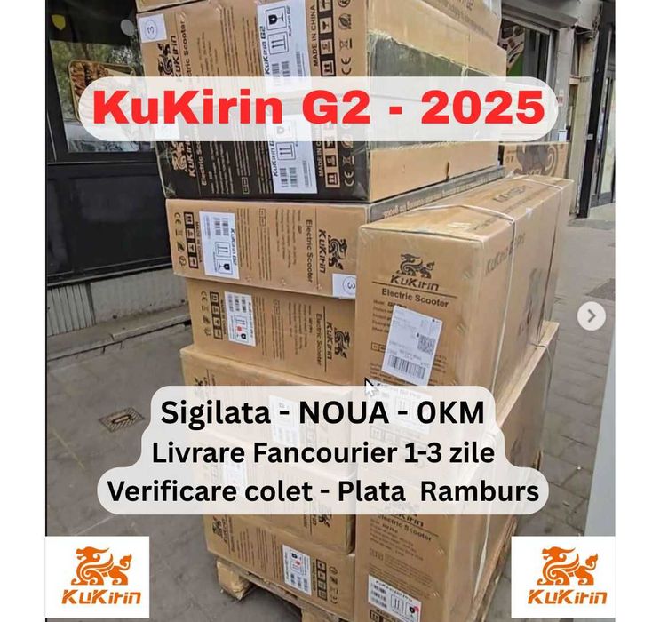 Sigilata NOUA ‼️Kukirin G2 (2025)‼️Motor 800W - 55km/h + GARANTIE 1AN
