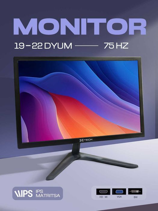 Монитор Xtech, 75 Гц, 22, 19 дюймов, IPS-матрица