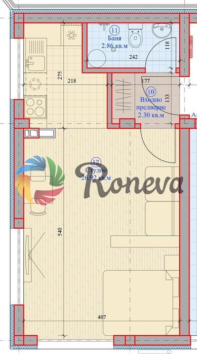 1-стаен в Варна-Бриз площ 51 цена 50000
