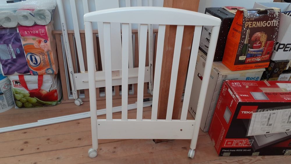 Pătuț lemn bebe tip Ikea - alb