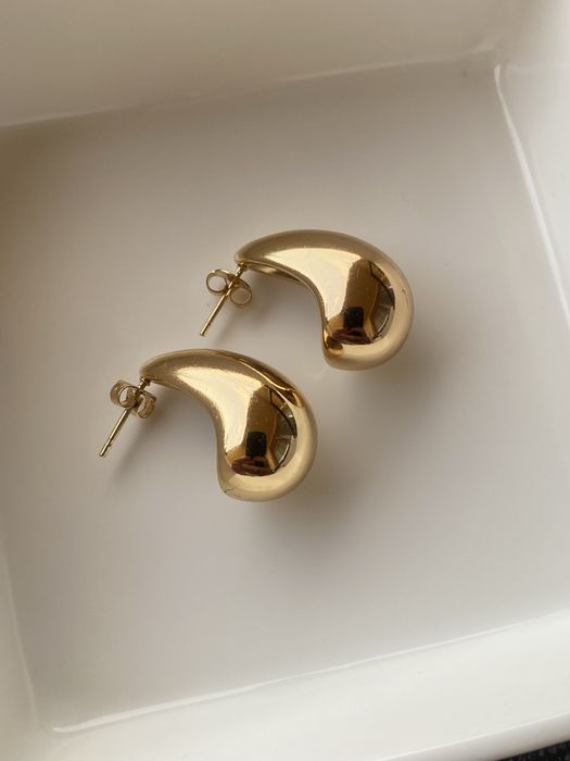 Cercei din otel inoxidabil placati cu aur de 18 k