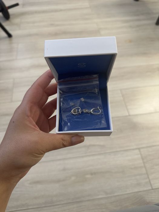 Сережки белое золото