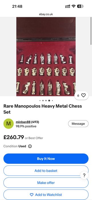 SAH de colectie la set - manopoulos high quality gift chess set - din 1995 NOU colectie, raritate oportunitate cadou special