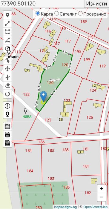 Голям парцел с площ от 2314 кв.м., в с. Храброво, общ. Балчик