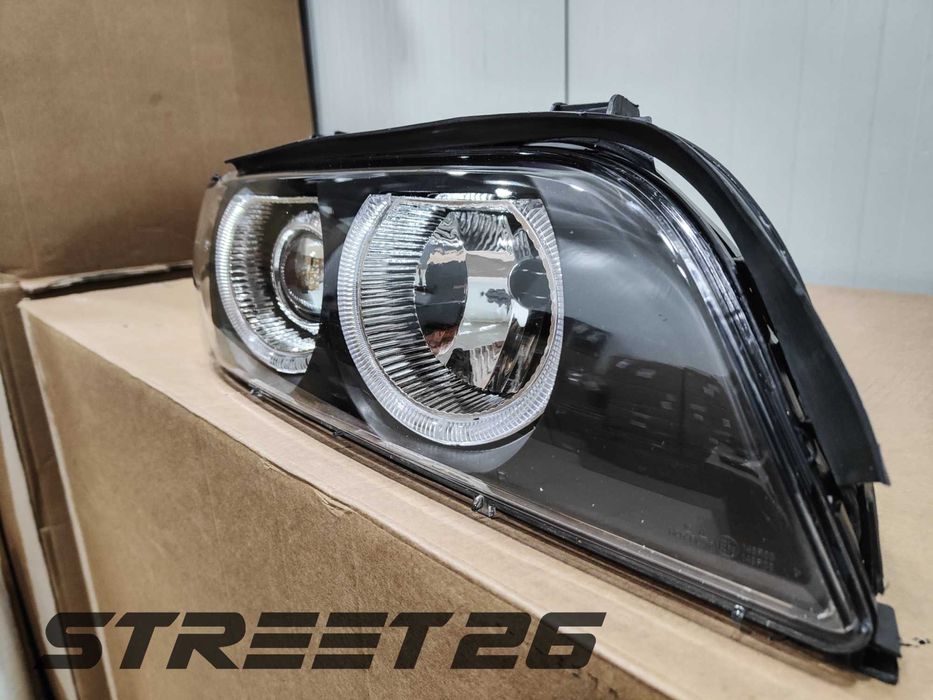 Faruri Angel Eyes BMW Seria 5 E39 (1995-2003) Facelift Negru Gri