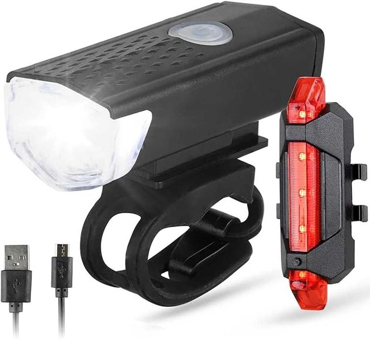 LED Комплект за велосипед, Фар и Стоп Светлина - 800mAh/USB порт.