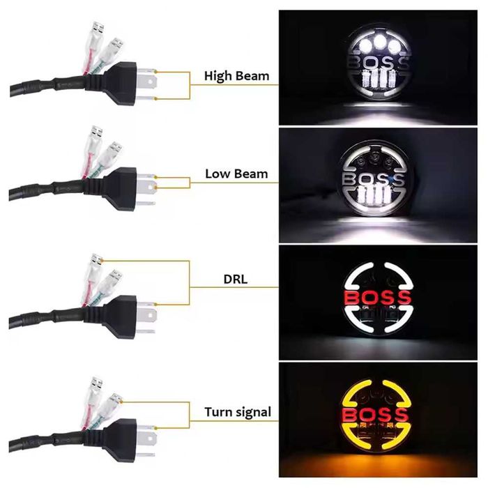 НОВ МОДЕЛ BOSS 200W 7 Инчови Диодни Фарове за Lada Niva Jeep Wrangler