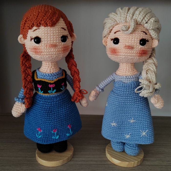 Prințesele Elsa și Anna - păpuși amigurumi