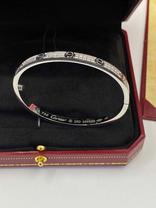 Brățară Cartier LOVE 16 White Gold 750 Slim cu Diamante