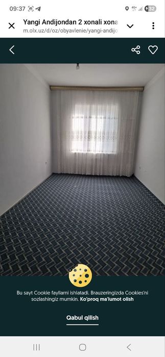 Andijon sity da uy ijarga beriladi 2 xonalik