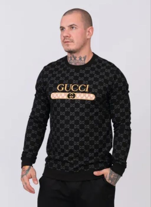 Bluza Gucci, pulover ptr bărbați nou, clasic din bumbac, Nr. M/L (men)