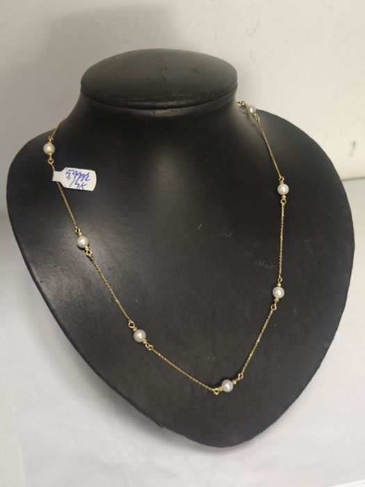 Lanț aur 14k cu perle 5.99gr (m3)
