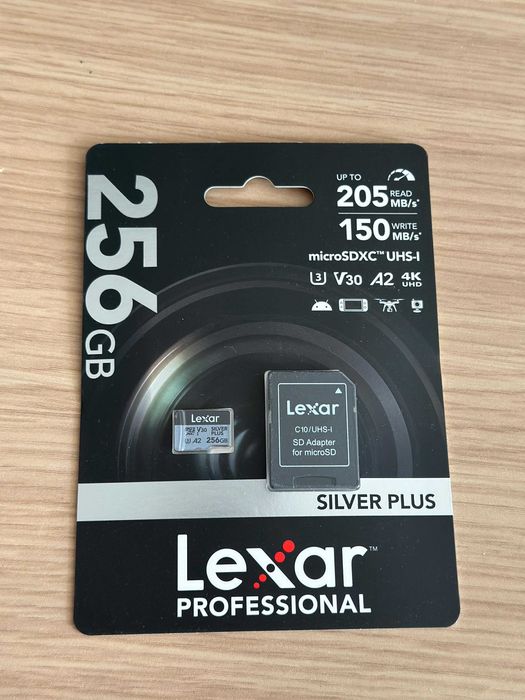Card MicroSDXC Lexar Professional Silver Plus 256GB, V30, nou, sigilat