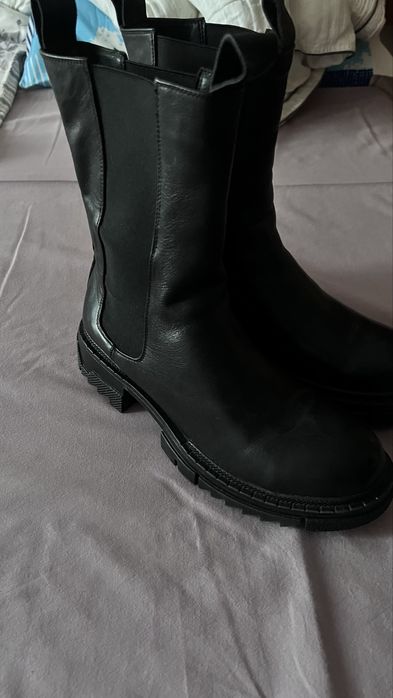 Сапожки челси,кожаные!