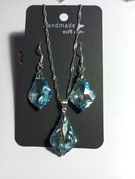 Set cercei și colier argint 925 și cristale