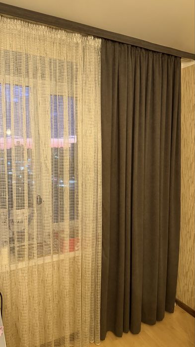 Продам шторы графит + тюль