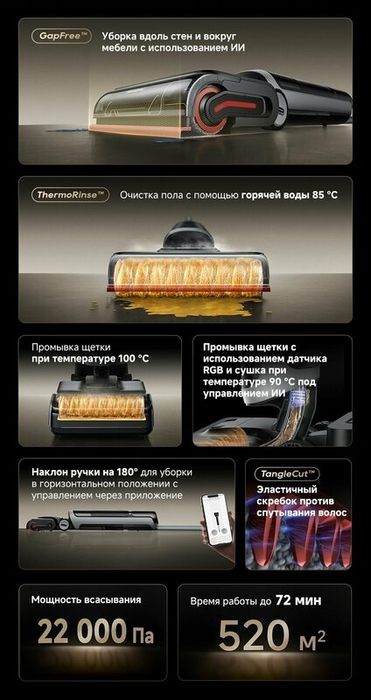 Вертикальный пылесос Dreame Wet and Dry Cordless Vacuum Cleaner H15 Pr