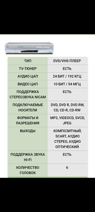 JVC , видеодвойка с пультом,комбо.
