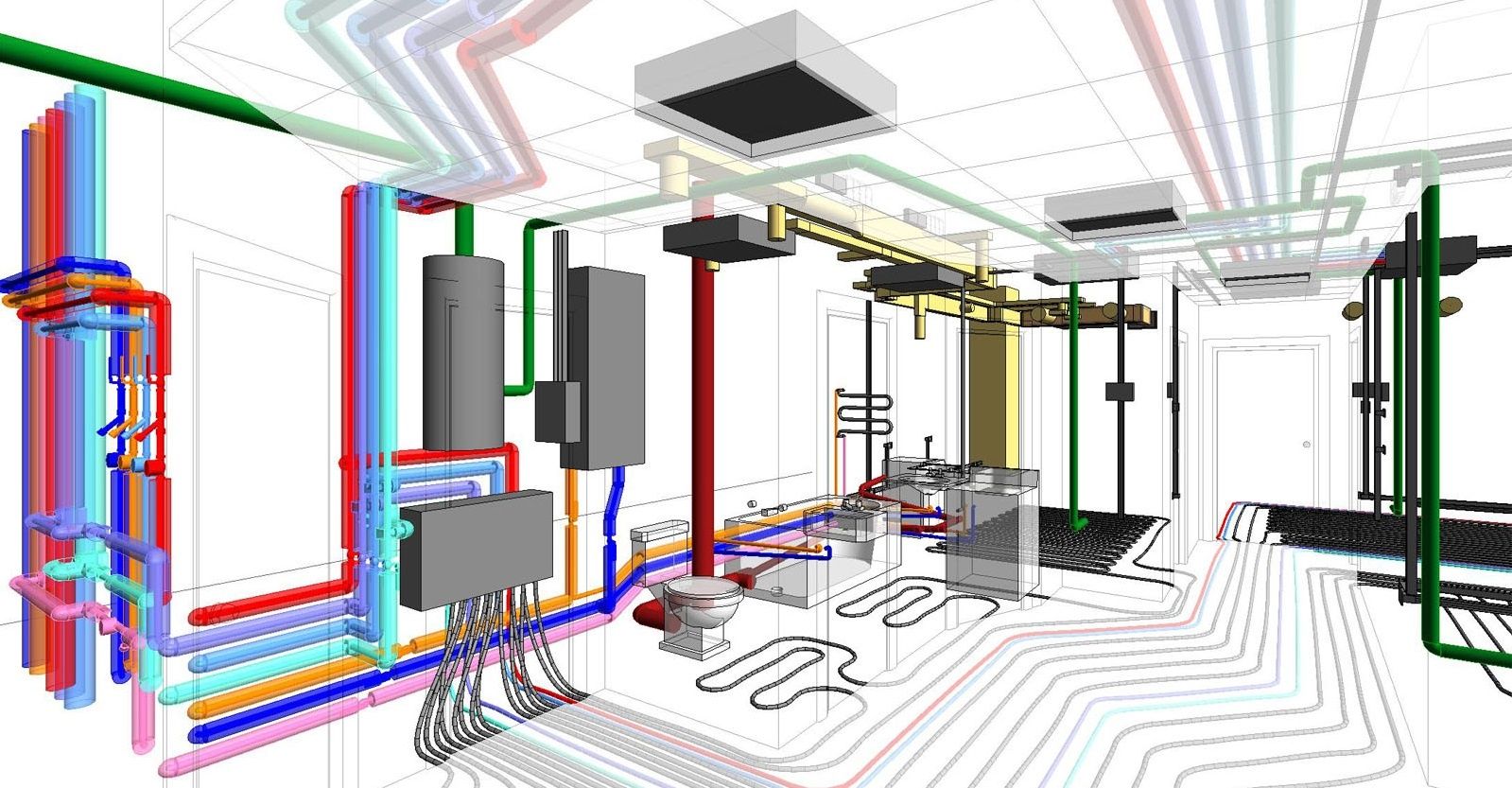 Водо газо электроснабжение. Проектирование инженерных систем в Revit. Проектирование отопления. Система отопления. Проектирование вентиляции и кондиционирования.