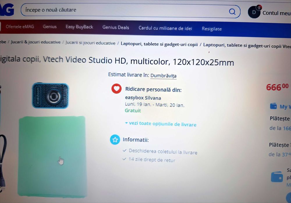 Camera digitala copii, Vtech Video Studio HD obiectiv rabatabil 5Mpx