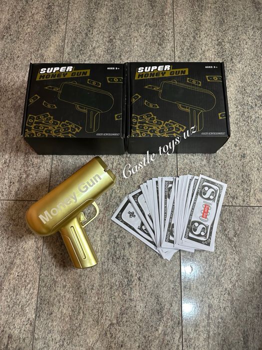 Money gun денежный пистолет с 100шт реквизит доллары магазин есть