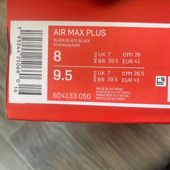 Nike Air Max Plus All Black - 40,41,42,45,46