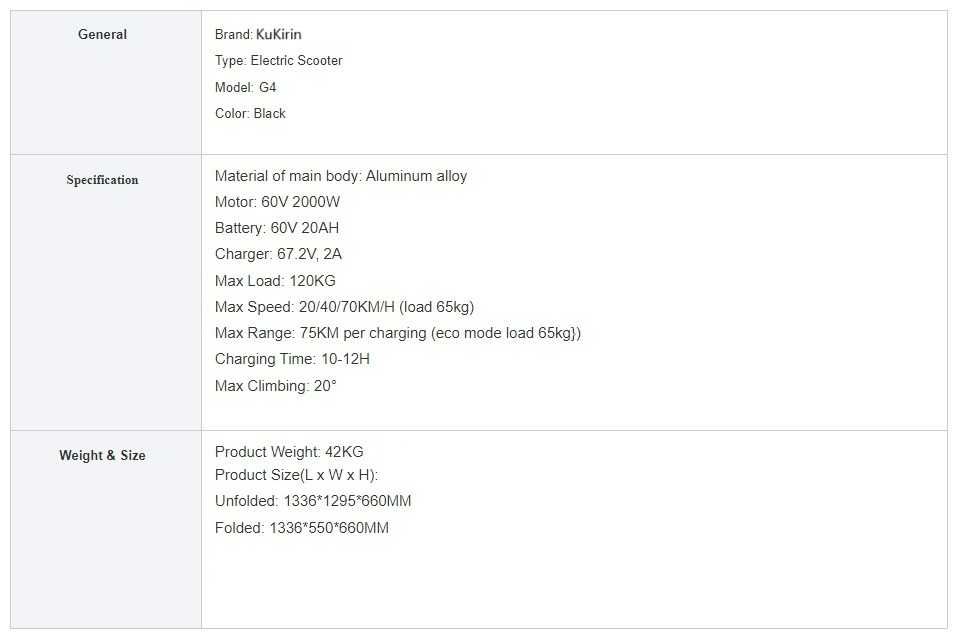 Електрически скутер/тротинетка KuKirin G4 2000W 20AH